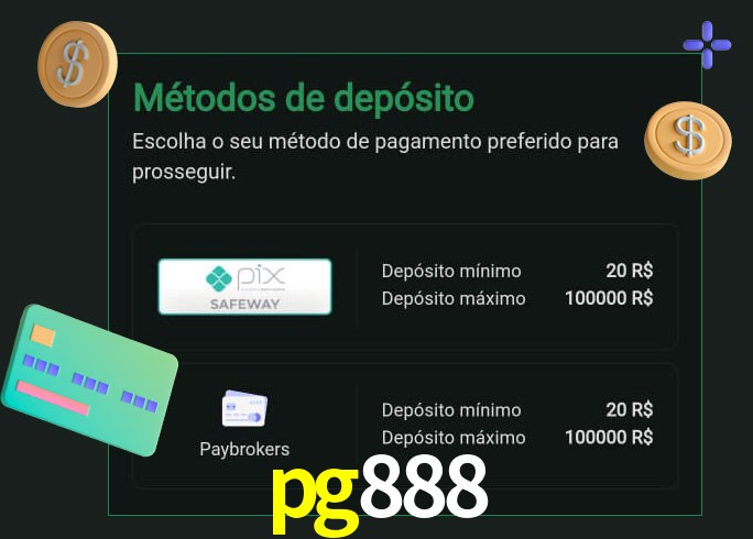 O cassino pg888 oferece uma grande variedade de métodos de pagamento